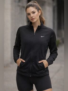 Nike Golf Therma Fit Jacket Black Lightweight Zip Athletic Medium